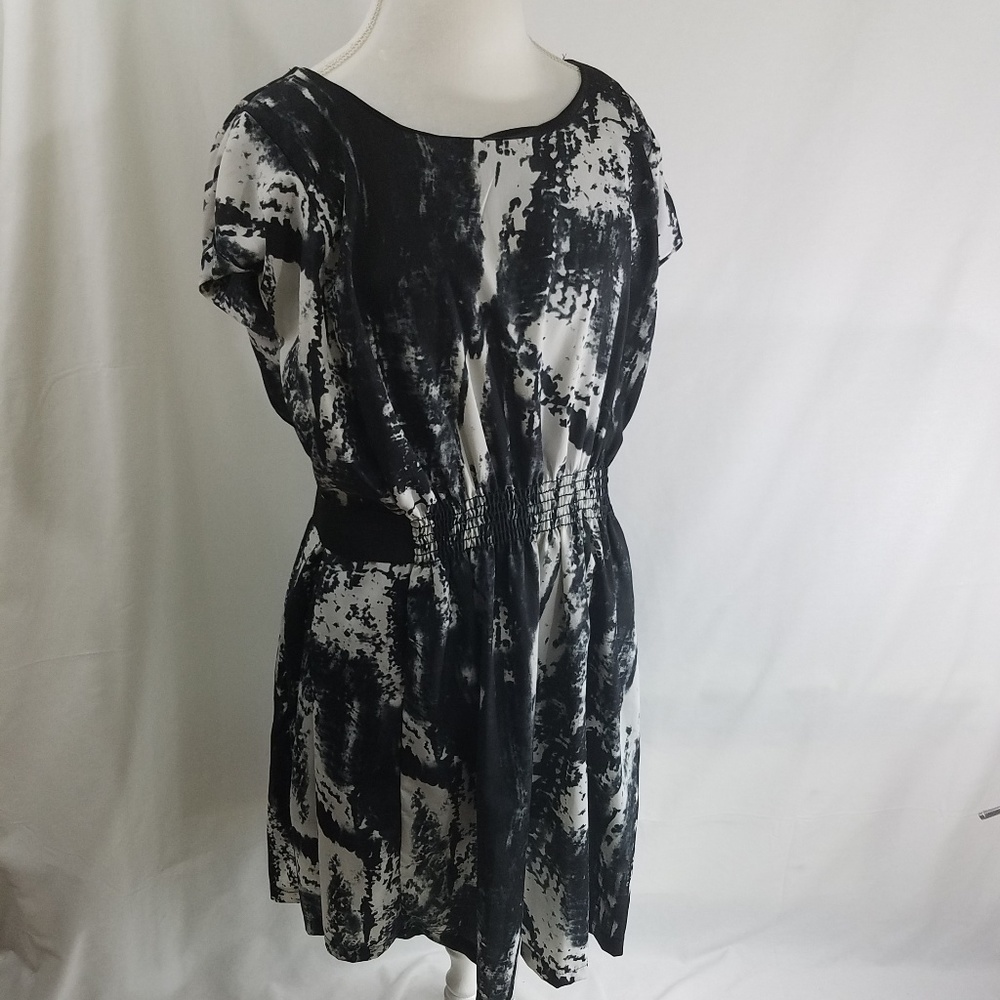 Janette Plus Womens Mini Dress Size 16 Black/White